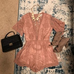 Peach lace romper only worn once!